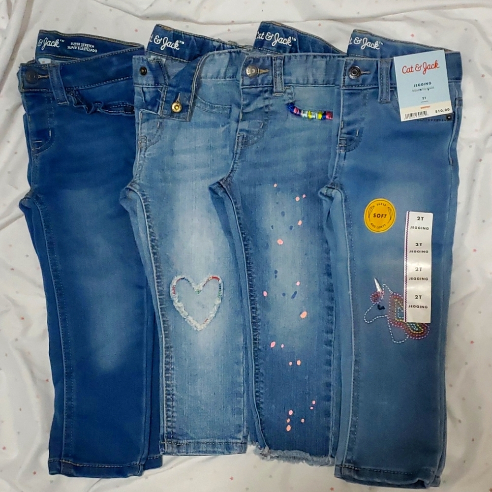 Cat & Jack Lot of Toddler Girls Jeans Size 2T